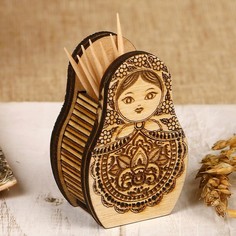Подставка под зубочистки «Матрёшка», 4х6х3 см (2 шт) No Brand