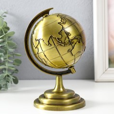 Сувенир металл "Глобус" золото 10,5х11х18,5 см No Brand