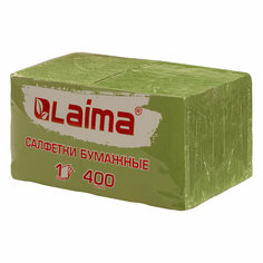 Набор из 3 шт, Салфетки бумажные 400 шт., 24х24 см, "Big Pack", зелёные, 100% целлюлоза, L Laima
