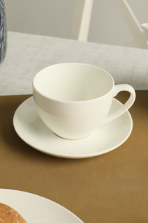 Чашка с блюдцем COINCASA 7057307, 8x9,5 см, белый