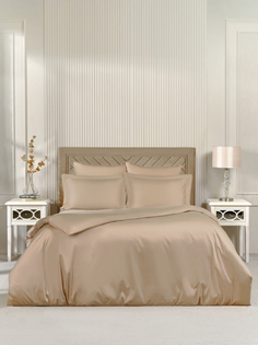 Постельное белье Arya Vip из Oднотонного Сатина 2 Сп. 200x220 Бежевый