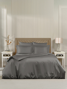 Постельное белье Arya Vip из Oднотонного Сатина 2 Сп. 200x220 Серый