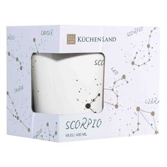 Кружка, 400 мл, фарфор N, молочно-золотистая, Скорпион, Zodiac Kuchenland