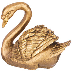Фигурка декоративная лебедь новый 35см бронза с позолотой Lefard (175910)