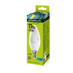 Лампа светодиодная Ergolux LED-C35-11W-E14-4K,Свеча 11Вт,E14,4500K 13619, (3шт.)