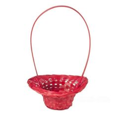 Корзина плетеная из бамбука 18 х 29 см красная No Brand