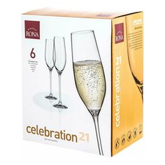 Бокалы для шампанского Rona Celebration прозрачные 210 мл 6 шт