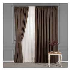 Шторы на ленте Estia Марлон 260 x 275 см полиэстер темно-коричневые