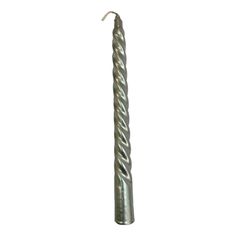 Свеча декоративная Eurocandle Витая 2,2x25 см серебряная No Brand