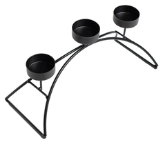 Подсвечник тройной черный 24x10x11,5 см No Brand