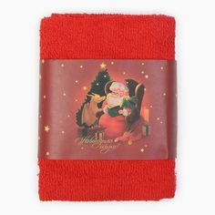 Полотенца Этель Новогодняя сказка 30 х 30 см махровые бело-красные 3 шт