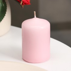 Свеча декоративная Дарим Красиво 4x6 см светло-розовая