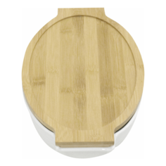 Форма для запекания Cotton керамика с крышкой из бамбука 32,4 х 21 х 6,5 см No Brand