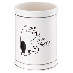 Стакан Fora Happy Cats керамика бело-черный