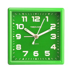 Часы настольные Будильник квадратные зеленые Troyka