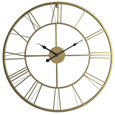 Часы настенные круглые Лофт d60 см золотые No Brand