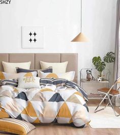 Комплект постельного белья Mency House Евро, Поплин, 50x70, 70х70 M-цв-Треуголники 111eh