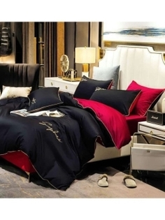 Постельное белье 2-х спальный Mency ЖАТКА 2сп/черн+красн 2m111