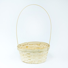 Корзина для декора плетеная бамбук 21 x 10 х 34 см No Brand