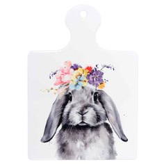 Подставка под горячее, 17x24 см, с ручкой, керамика/пробка, белая, Кролик, Pure Easter Kuchenland