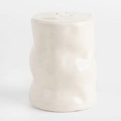Емкость для соли или перца, 7 см, керамика, молочная, Мятый эффект, Crumple Kuchenland