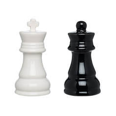 Набор для соли и перца 9 см фарфор P черный/белый Шаxматы Chess Kuchenland