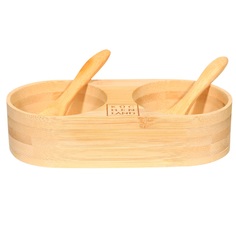 Емкость для специй 15x7 см 2 отд с ложками дерево Wood kitchen Kuchenland