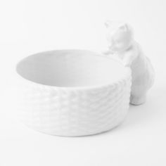 Конфетница 23x13 см керамика белая Кот с корзиной Kitten Kuchenland