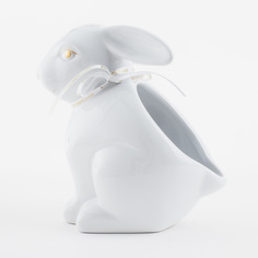 Конфетница 17x17 см керамика белая Кролик Easter gold Kuchenland