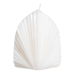 Свеча, 13 см, рифленая, белая, Ракушка, Ribbed candle Kuchenland