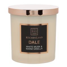 Свеча ароматическая 9 см в подсвечнике с крышкой стекло White musk and Warm Vanilla Dale Kuchenland