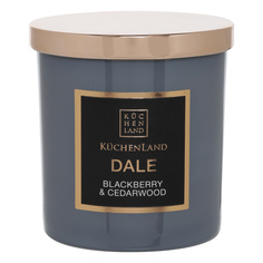 Свеча ароматическая 9 см в подсвечнике с крышкой стекло Blackberry and Cedarwood Dale Kuchenland