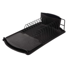 Сушилка для посуды 47x26 см с поддоном пластик/металл черная Black style Kuchenland