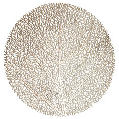 Салфетка под приборы 38 см ПВx круглая золотистая Дерево Azhur Grid Kuchenland