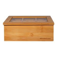 Коробка для чая 24x16 см 6 отд бамбук прямоугольная Bamboo Kuchenland