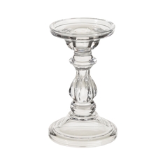 Подсвечник 16 см для одной свечи на ножке стекло Glorious Kuchenland