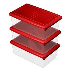 Набор контейнеров для продуктов Idiland Asti красный 1,05 л 3 шт