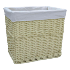 Корзина плетеная 40x30x40 см белая No Brand