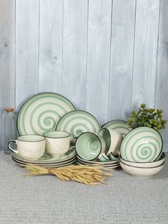 Набор столовой посуды 16 предметов Аэрограф, 139-27084fistachio-16 Elrington