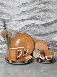 Набор столовой посуды Аэрограф Песок 16 предметов Elrington