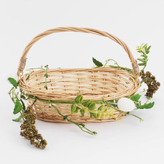 Корзина декоративная, 27x19 см, плетень/пластик, Пасxальная корзина, Natural Easter decor Kuchenland