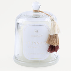 Свеча ароматическая Creamy Puff Stunning 12 см в подсвечнике под колпаком с кисточкой Kuchenland