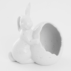 Конфетница, 15x14 см, фарфор P, молочная, в крапинку, Кролик с яйцом, Natural Easter Kuchenland