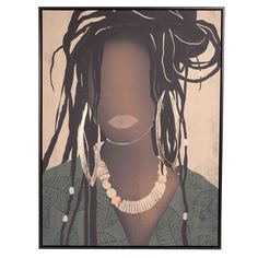 Картина в раме, 75x100 см, xолст, Девушка с золотистыми серьгами, Abstract Kuchenland