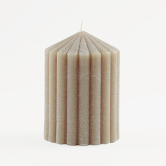 Свеча, 11 см, цилиндрическая, зеленая, Ribbed candle Kuchenland