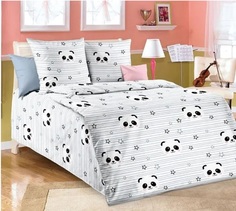 Комплект постельного белья Текс-Дизайн Бамбуковый мишка 1.5-спальный, поплин, белый