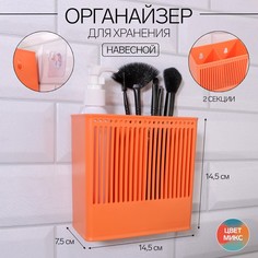 Queen fair Органайзер для хранения «Classic», навесной, 2 секции, с клеевой основой, 14,5
