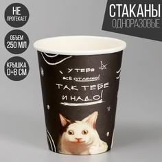 Стакан бумажный «Так тебе и надо», 250 мл (10 шт.) Страна Карнавалия