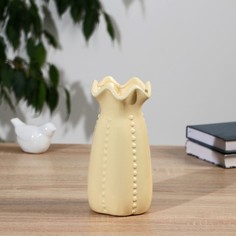 Ваза керамика настольная "Аэлита" 19 см, желтый No Brand