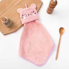Доляна Кухонное полотенце Доляна "Кошка", р-р. 30х30 см, микрофибра